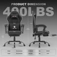 thumbnail image 3 of JONPONY Gaming Chair,400LBS Fabric Gamer Chair with footrest for Adults, High Back Ergonomic Computer Game Chair with Adjustable Headrest and Lumbar Support,Black, 3 of 9