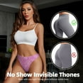 thumbnail image 4 of Thongs for Women - Pink Purple Glitter Texture No Show Seamless Womens Thongs Underwear, Soft Stretch G String Thongs for Women,Cuteness Ladies Thong Bikini Panties Briefs, 4 of 5