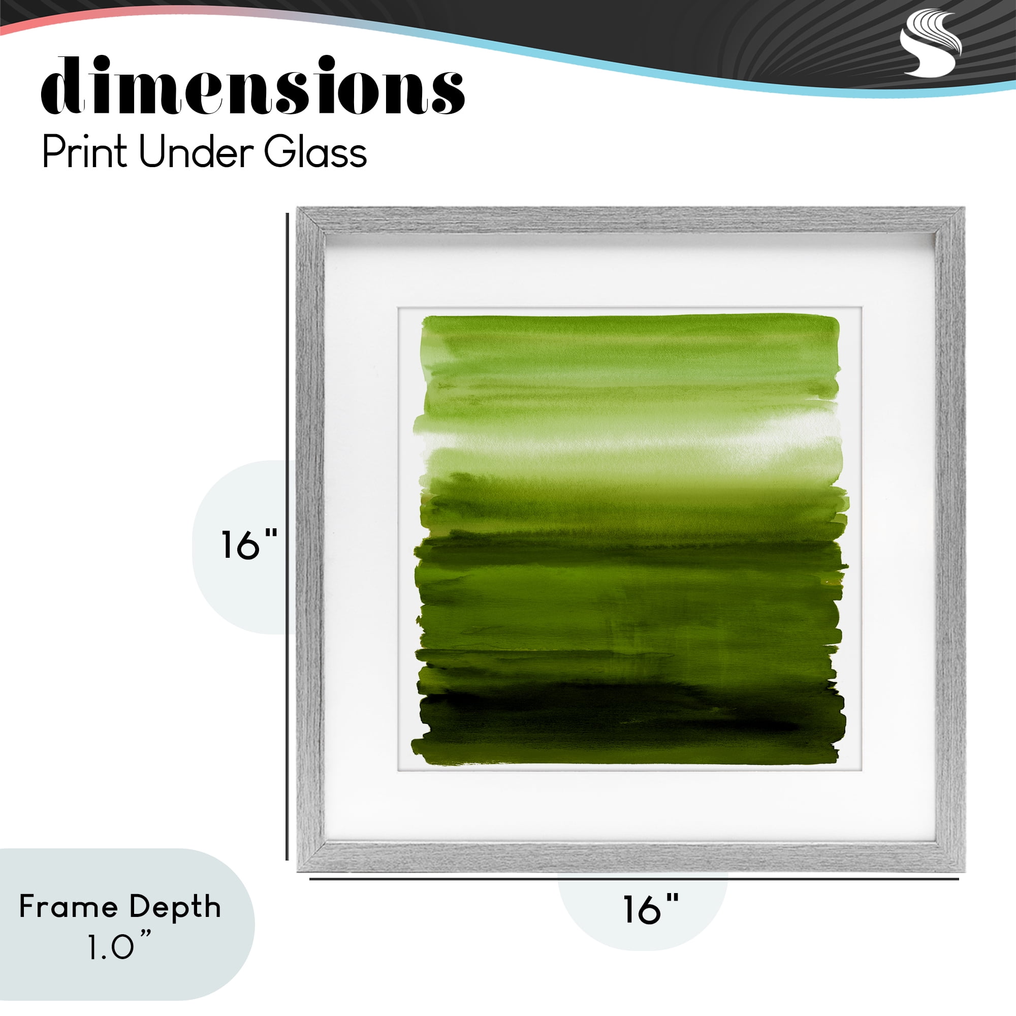 Stupell Industries Earthy Green Ombre Gray Framed Print Under Glass, design by Allie Corbin