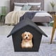 thumbnail image 5 of Casa para gatos al aire libre, impermeable y resistente a la intemperie, refugio para mascotas con cojín para gatos y perros salvajes., 5 of 9