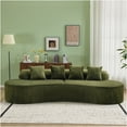 thumbnail image 5 of JERFIT Modern Minimalist Curved Modular Sofa Set, 4-Seater Plush Sectional Couch with Springs, Foam Filled, Dark Green Fabric for Living Room, 5 of 5