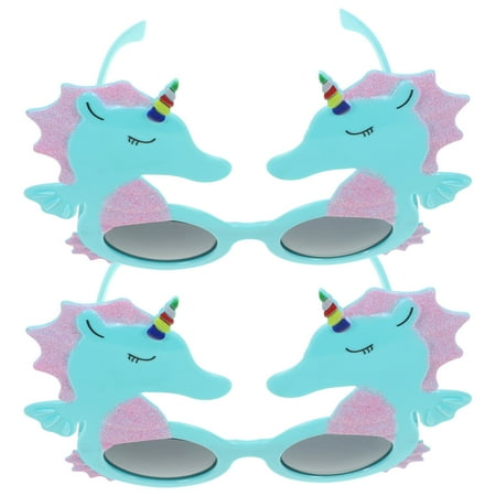 

Hemoton 2Pcs Unicorn Sunglasses Cartoon Glasses Kids Party Glasses Party Themed Eyeglasses for Kids