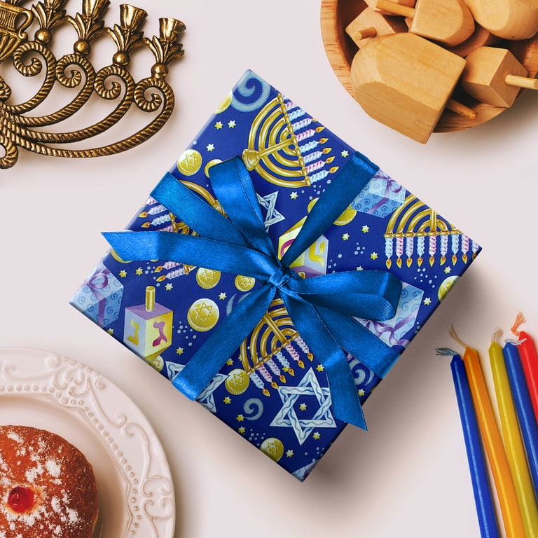 Hanukkah Glitterwrap Gift Wrap, 4 Rolls photo 4