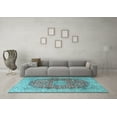 thumbnail image 3 of Ahgly Company Indoor Rectangle Oriental Light Blue Traditional Area Rugs, 2' x 4', 3 of 4