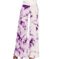 thumbnail image 3 of MBJ WB1060 Womens Chic Tie Dye Palazzo Pants L WHITE_PURPLE, 3 of 4