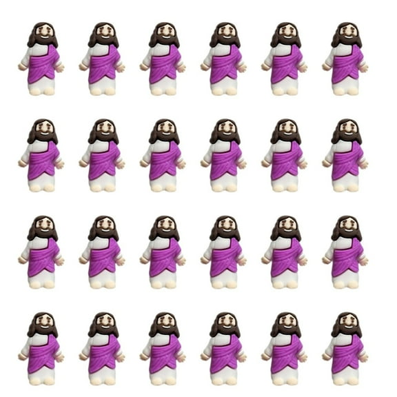 MAE 24 Pcs Little Jesus Figures esus Love You Mini Rubber Jesus Toys to Hide and Seek Religious Party Favors Sunday School Baptism Gifts Stuffers(Purple)Clearance from QiwagFerng