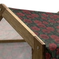 thumbnail image 4 of Rose Pet House, Valentine's Day Retro Style Petals with Leaves Ornamental Growth Pattern, Outdoor & Indoor Portable Dog Kennel with Pillow and Cover, 5 Sizes, Ruby Hunter Green Black, by Ambesonne, 4 of 4
