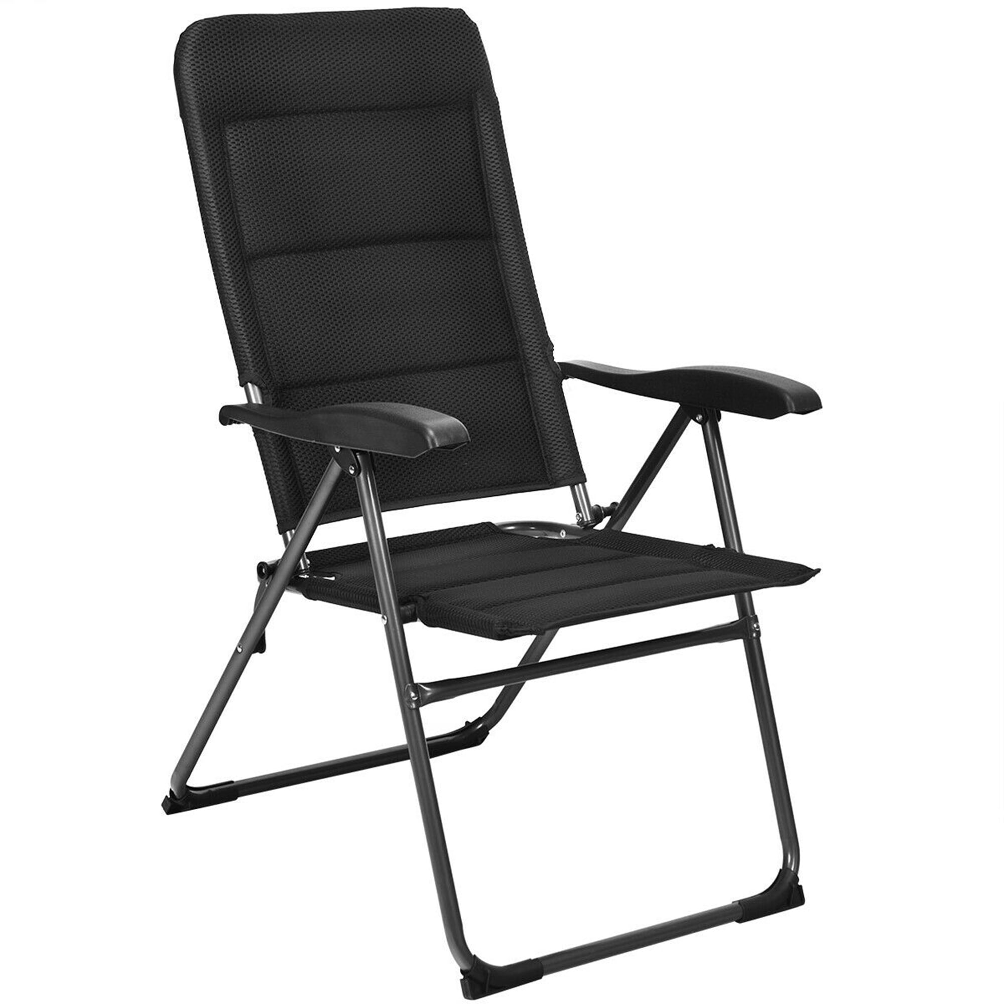 Gymax 4PCS Patio Folding Chairs Back Adjustable Reclining Padded Garden Furniture