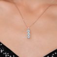 thumbnail image 3 of Gem Stone King 1.54 Ct Round Sky Blue Topaz and Diamond 18K Rose Gold Plated Silver Pendant, 3 of 6