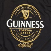 Guinness Black T-Shirt with English Foreign Extra Bottle Label Print for Men