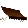 Awntech 5.38 Ft Charleston Sloped Fixed Awning with Scrolled Iron Arms (64.5in x 24in x 24in), Brown