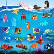 HogoKids 24 Pack Party Favors Building Set, 629pcs Marine Animals Blocks Toy for Kids Aged 6-12