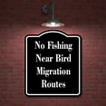 thumbnail image 2 of No Fishing Near Bird Migration Routes BLACK Aluminum Composite Sign 15''x18'', 2 of 9