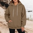 thumbnail image 5 of AKOEE Womens Oversized Hoodie with Pockets Plain Hooded Sweatshirts Casual Drawstring Long Sleeve Pullovers (XL, Brown), 5 of 7