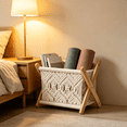 thumbnail image 3 of XIBUFE Boho Magazine Rack,Rope Woven Newspaper Rack,Magazine Baskets with Rope Fabric Design,Magazine Holder Storage, 3 of 7