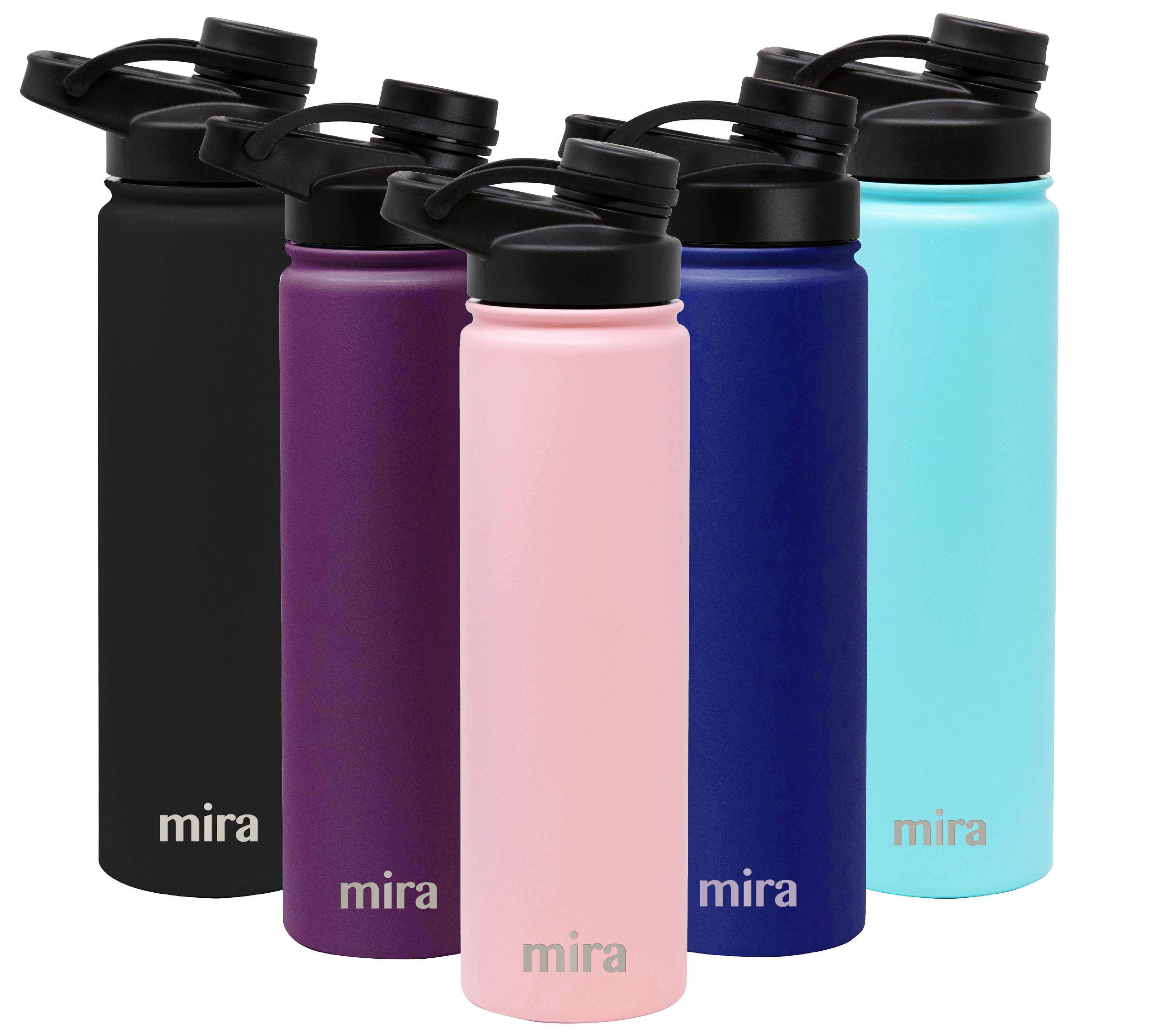Mira 10 oz Insulated Small Thermos Flask Kids Vacuum Insulated Water Bottle Leak Proof & Spill Proof Taffy Pink