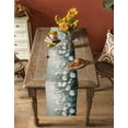 thumbnail image 5 of Modern Oil Painting Table Runner 72 Inches, Spring Abstract White Floral Country Bed Runner Dresser Scarves Tabletop for Indoor Outdoor Parties/Ceremony/Banquet, 14" x 72", 5 of 8