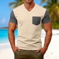 thumbnail image 2 of Afdoent T Shirts For Men Short Sleeve Pocket T-Shirt Comfortable Crew Neck Casual Color Block Top Soft Breathable Daily Wear Tee Summer Vacation Soft Top, 2 of 8