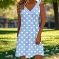 thumbnail image 4 of Casual Summer Dresses for Women Fashion V-neck Pleated Non Positioning Printing Long Sleeved Elasticity Dress, 4 of 6