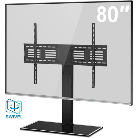 FITUEYES Universal TV Stand with Swivel mount Height Adjustable for 50inch to 80 inch TV