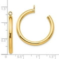 thumbnail image 2 of 14k Solid Yellow Gold Polished Tube Hoop Earrings Jackets 30mm Long 3mm Thick Earring Jacket for Women, 2 of 2
