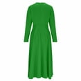 thumbnail image 5 of Oksale Holiday Party Dresses for Women Plus Size Flowy A Line Cocktail Dress Comfy Long Sleeve Winter Dresses Casual Elegant Midi Dress Green M, 5 of 8
