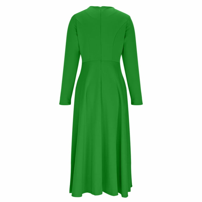 green winter party dress Green Velvet Maxi Dress Women | High Neck Long Sleeve Velvet Dress | Elegant Ruffle Hem Gown