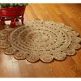 thumbnail image 4 of Ox Bay Birdie 7'6" Round Boho Hand-Braided Natural Jute Indoor Area Rug, 4 of 9