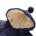 thumbnail image 6 of Zwiiyzr Infant Baby Girl Boy One Piece Outfit Toddler Solid Color Plush Cute Winter Thick Keep Warm Jumpsuit Romper Navy, 6 of 8