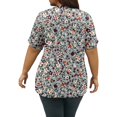 thumbnail image 3 of Abcomgle Plus Size Womens T Shirts for Women Loose Sexy Tunic V Neck Button Down Short Sleeve Vintage Floral Graphic T-Shirt 4x-5x Tunics Blouses,Light Gray L, 3 of 4