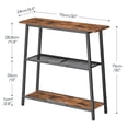thumbnail image 4 of 30" Narrow Console Table, 3-Tier Small Entryway Table with Storage Shelves, Behind Couch Sofa Table, Hallway Table for Entryway, Foyer, Hallway, Living Room, Rustic Brown and Black, 4 of 7