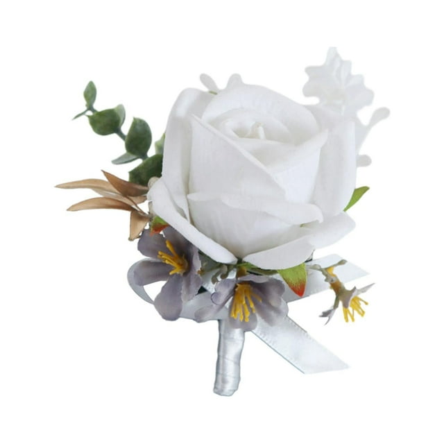Boda con flores artificiales para novia, novio, mujeres, hombres, flor de rosa de imitación para eventos formales, banquete de graduación Ramillete