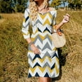 thumbnail image 3 of Abstract Geometric Chevron Pattern Design Womens Summer Dress Tie Back A Line Flare Dress, 3 of 9