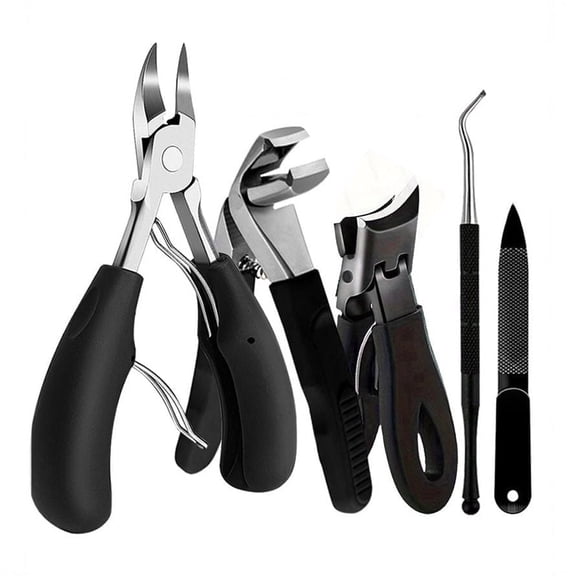 5Pcs Nail Clippers, Heavy Duty Toe Nail Clippers Adult Thick Nails Long Handle, Large Toenail Clippers for Thick Nails