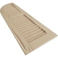 thumbnail image 6 of Ekena Millwork 12"W x 66"H (54" Low Side) Timberthane Riverwood Two Equal Louver w/Quarter Round Arch Top Faux Wood Shutters (Per Pair), Primed Tan, 6 of 6