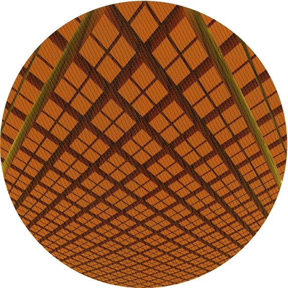 Ahgly Company Indoor Square Patterned Orange Red Orange Area Rugs, 3' Square