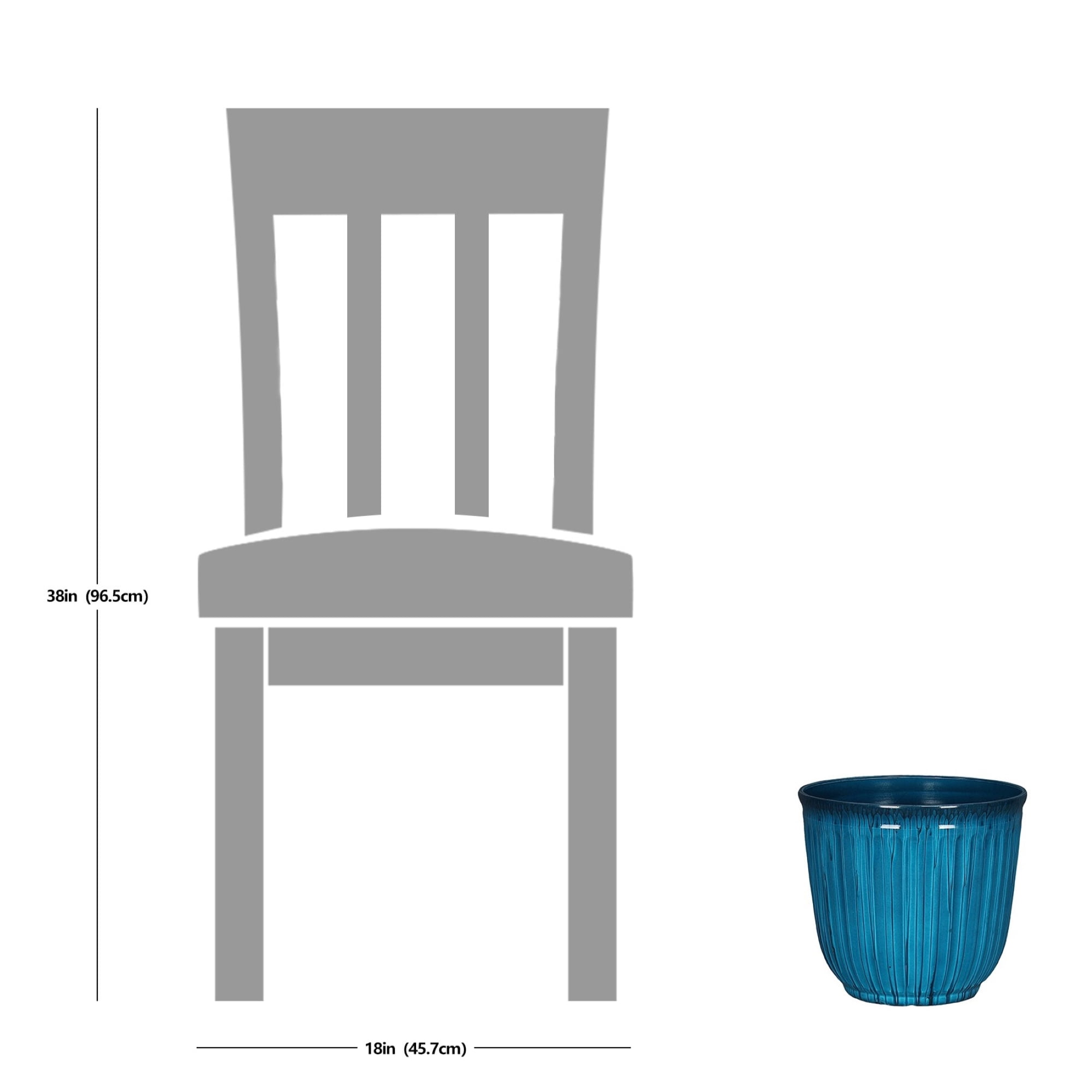 (3 pack) Better Homes & Gardens 10.7" D x 9.7" H Kamala Light Blue Recycled Resin Planter