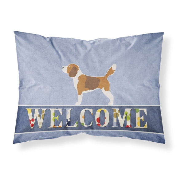 Carolines Treasures BB5514PILLOWCASE Beagle Welcome Fabric Standard Pillowcase Standard multicolor