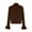 Coffee, variant on CHUMUD Women's Turtleneck Velvet Blouses Ruffle Long Sleeve Slim Fit Shirts Velour Tops Solid Color Casual Pullover Tunics