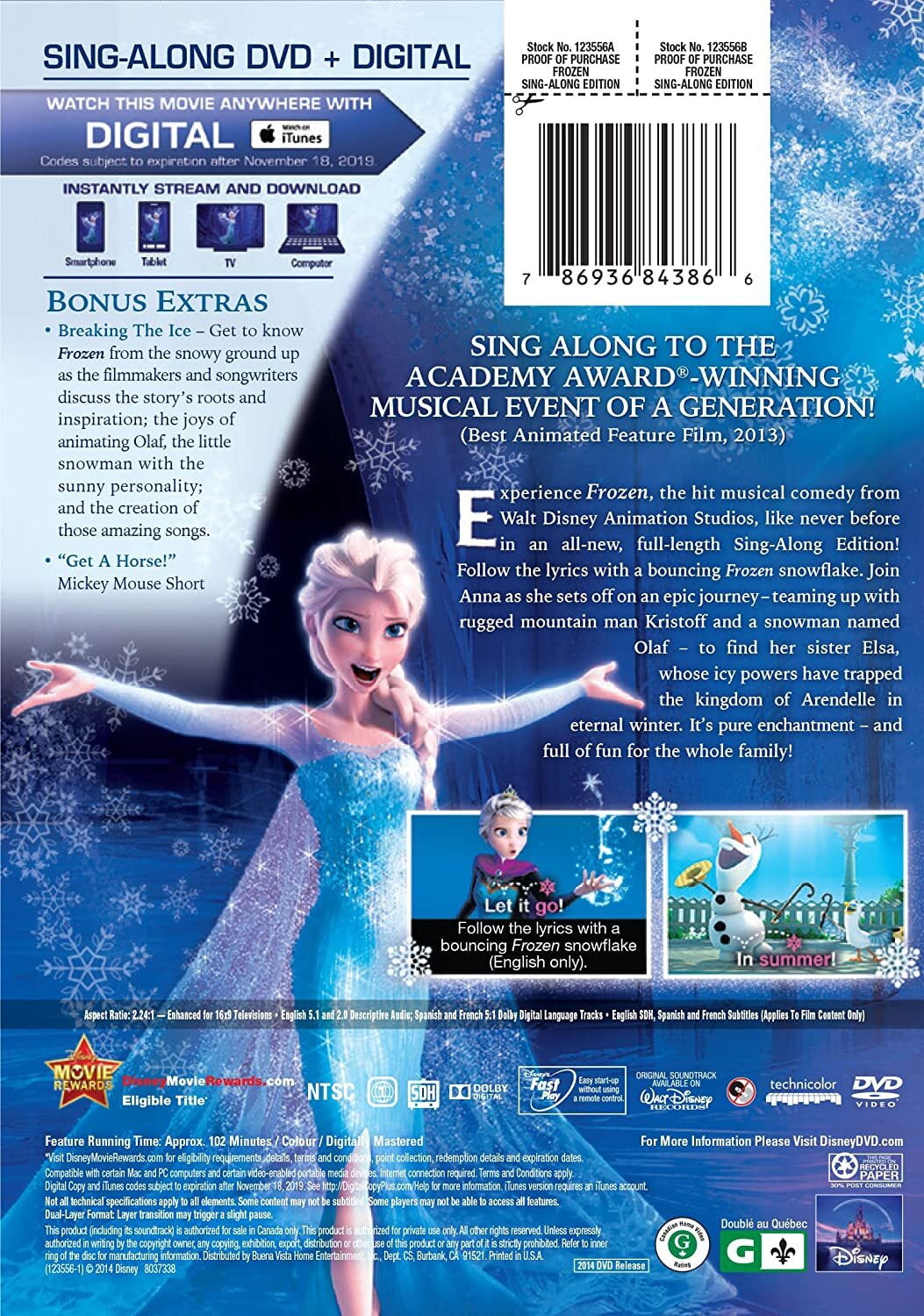Frozen Sing Along Edition (DVD + Digital Code) - Walmart.com