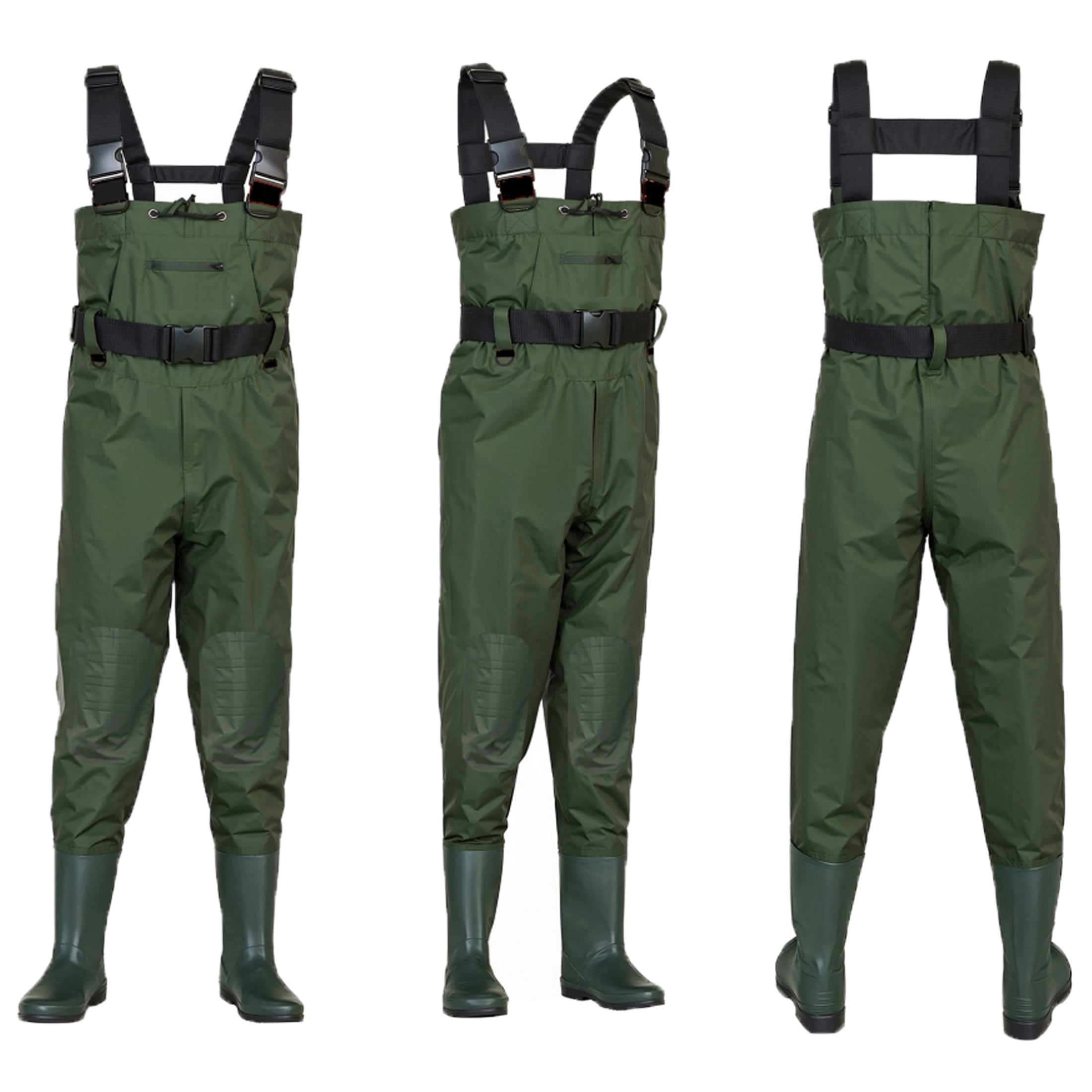 GOGHOST Chest Waders, double-layer nylon/PVC construction, unisex fit, suitable for fishing, hunting, mining, and farming operations-US10.