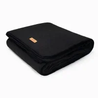 100% Wool Blanket, Warm, Thick, Washable, Large 62" x 86" - Great for Camping, Outdoors, Sporting Events, and Survival Kits Black