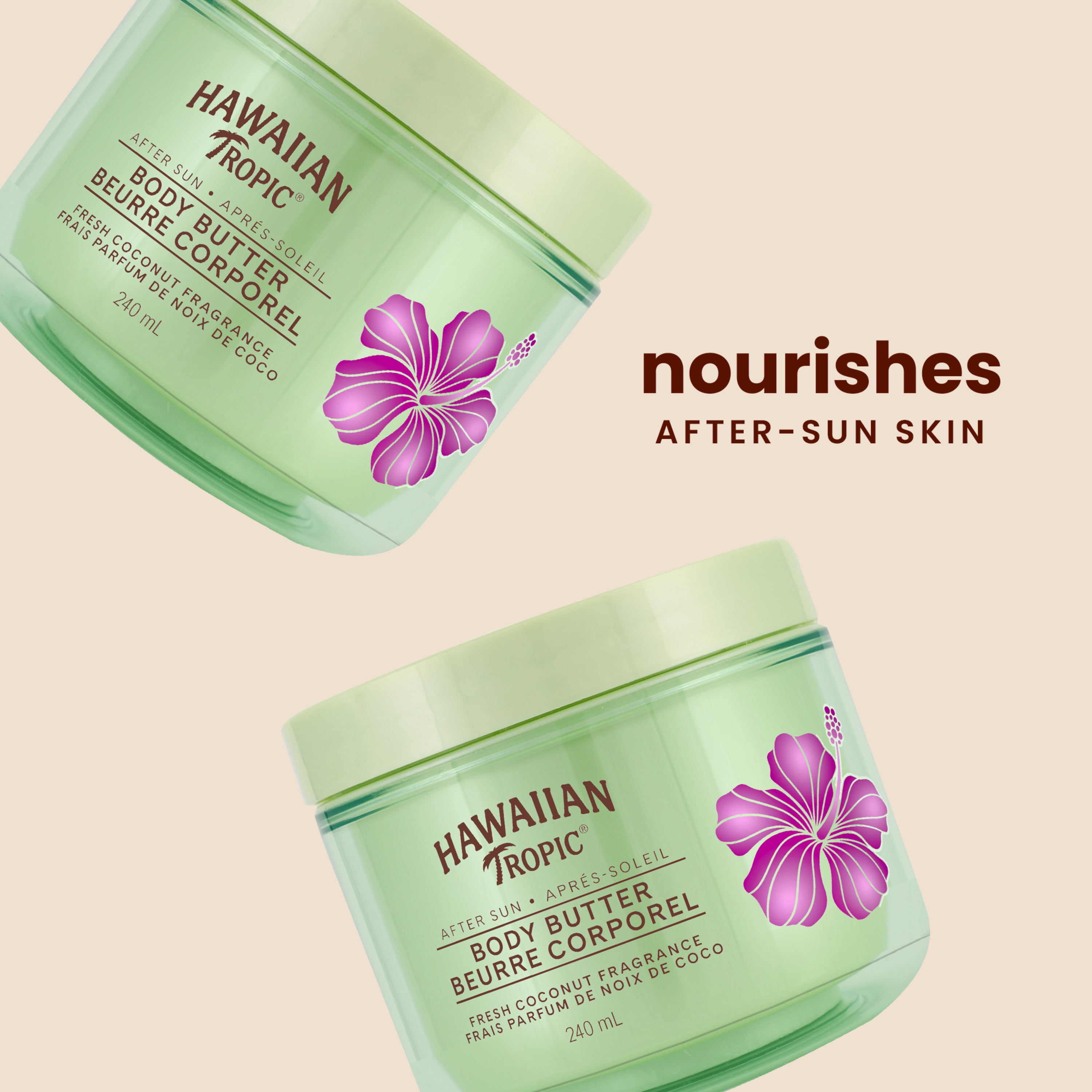 Hawaiian Tropic After Sun Lotion Moisturizer and Hydrating Body Butter with Coconut Oil, 8 Ounce