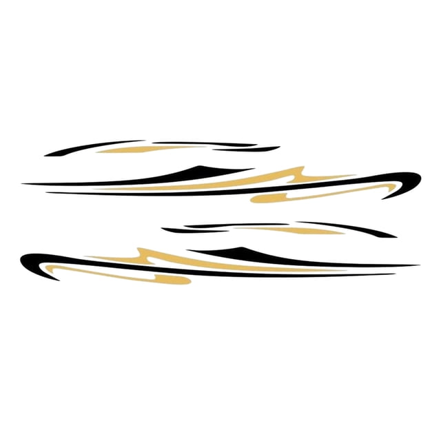 Becaristey Easy To Attach Car Accessory Cool Style And Personalized Fashionable Decorative Black and Gold 1Set