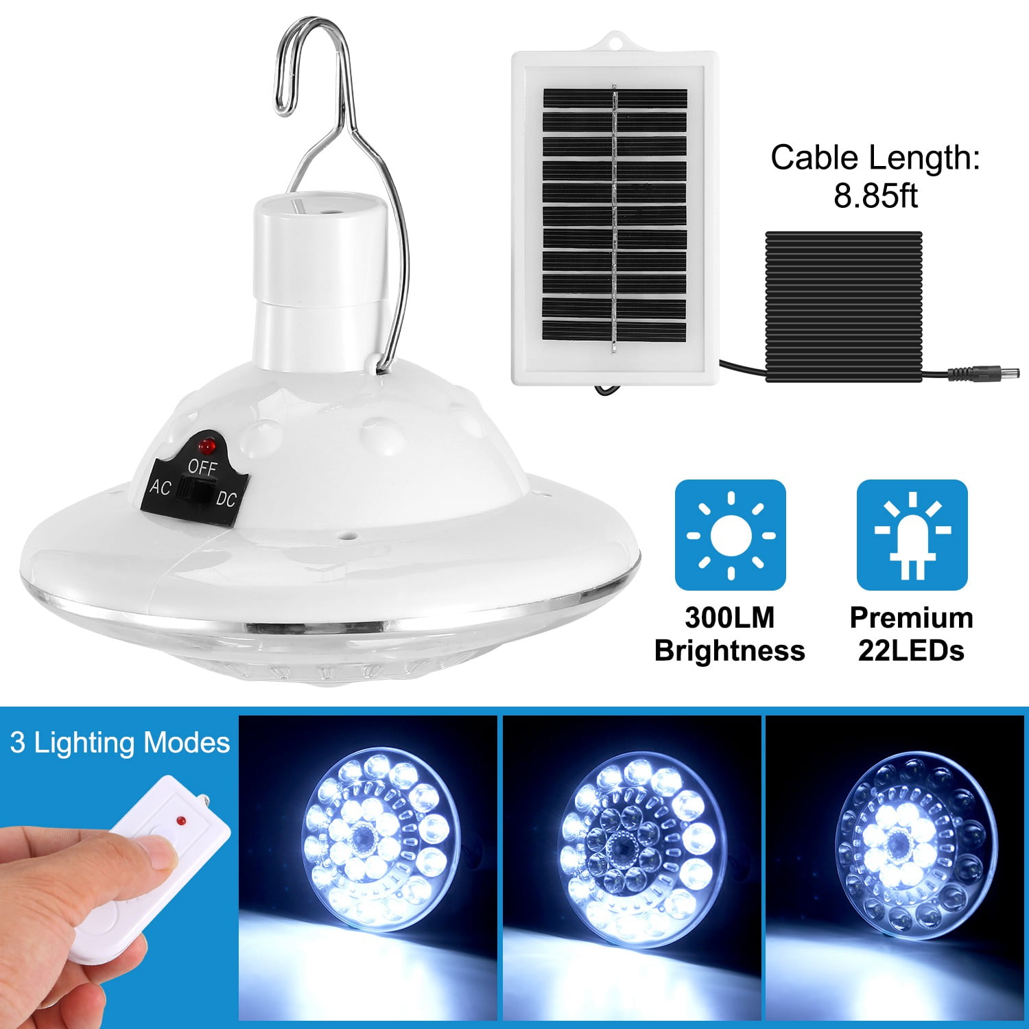 Mini LED Camping Light Waterproof Rechargeable Lantern Lamp W/ Remote Control UK 