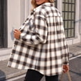 thumbnail image 5 of Stralyhd Buffalo Plaid Shirts for Women Button Down Fall Casual Long Sleeve Trendy Lightweight Womens Tops Khaki S, 5 of 5