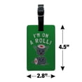 thumbnail image 5 of I'm on a Roll Sushi Funny Humor Rectangle Leather Luggage Card Suitcase Carry-On ID Tag, 5 of 8