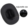 thumbnail image 2 of Sombrero vaquero XuoAZ Western Roll Up Fedora negro para hombre y mujer, 2 of 4