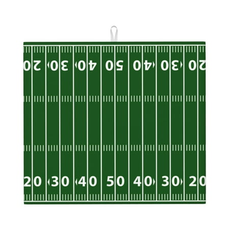 

Honeii American Football Field1 for Dish Drying Mat for Kitchen Counter Non-slip Rubber Backed Hide Stain Kitchen Super Absorbent Draining Mat Dish Rack Pad