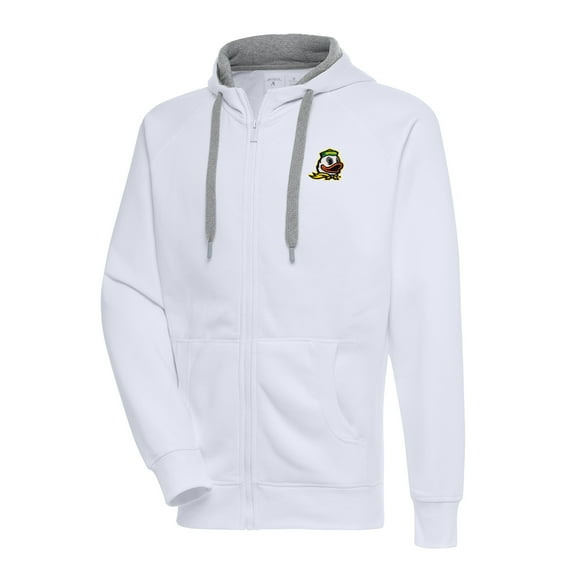 Men's Antigua White Oregon Ducks Big & Tall Victory Full-Zip Hoodie